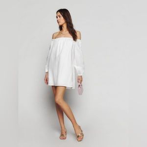 Reformation White Andi Linen Dress